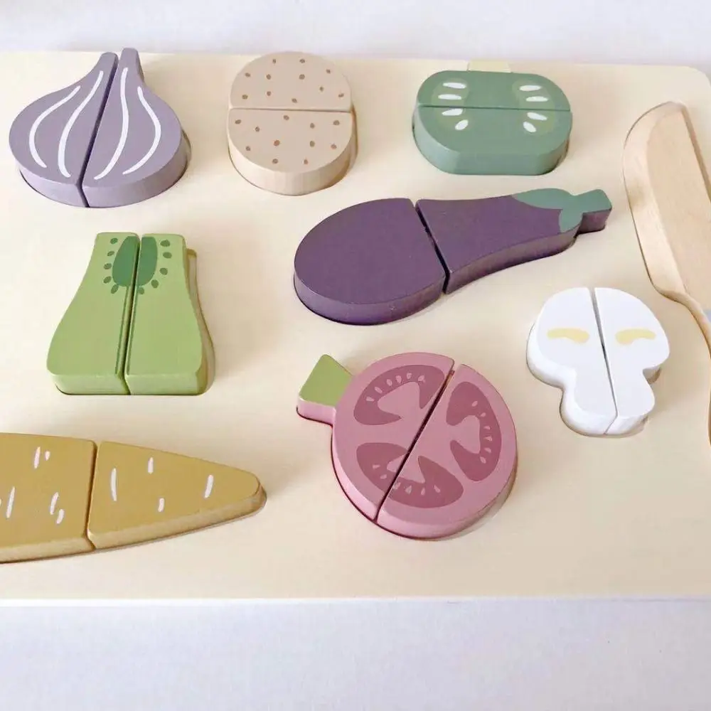 Fruit Cartoon Animal Jigsaw Hamburg Ice Cream 3d Wooden Puzzle Educational Colorful Baby Wooden Toys Toy for Children