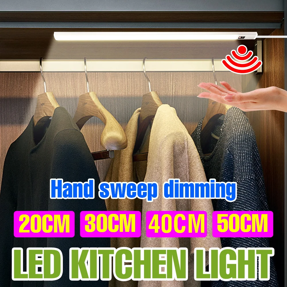 

Светодиодная подсветка под шкаф, USB-светильник для чтения и учебы, 5В, сенсорный датчик взмаха руки, умная регулировка яркости, освещение для спальни и кухни