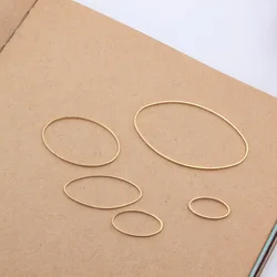 30pcs/lot Rhodium Gold Color Copper Jewelry Connectors Findings Oval Shape Earring Connector Components for Jewelry Making