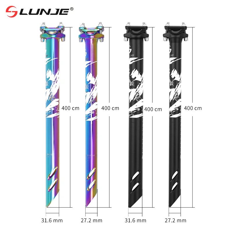 Colorful Bicycle Seatpost Mountain Bike Seat Tube Aluminum Alloy Hollow Seat Post 27.2 30.9 31.6mm*400mm Seat Rod Cycling Parts