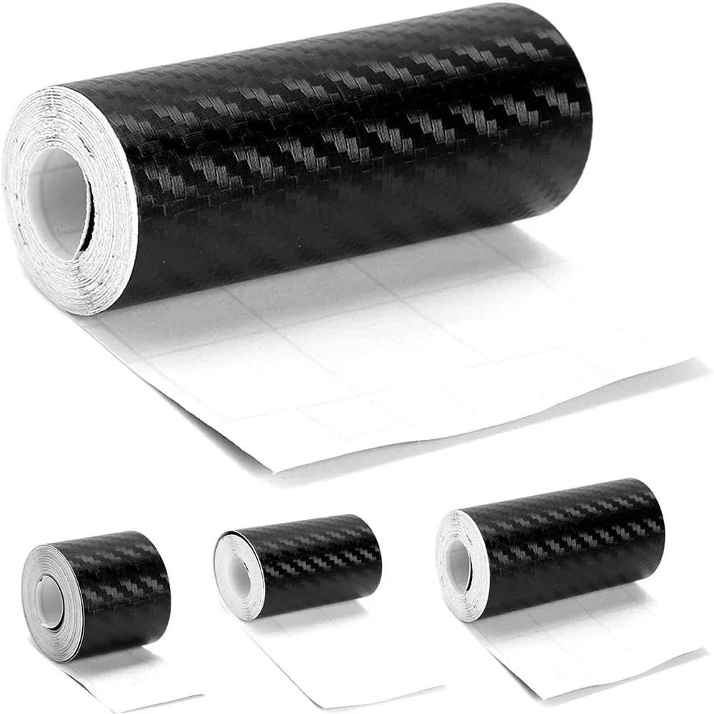 Car Door Edge Guards Door Sill Protector Black Waterproof 3D Carbon Fiber Anti Collision Film Scratch Cover Strip Stickers Tap