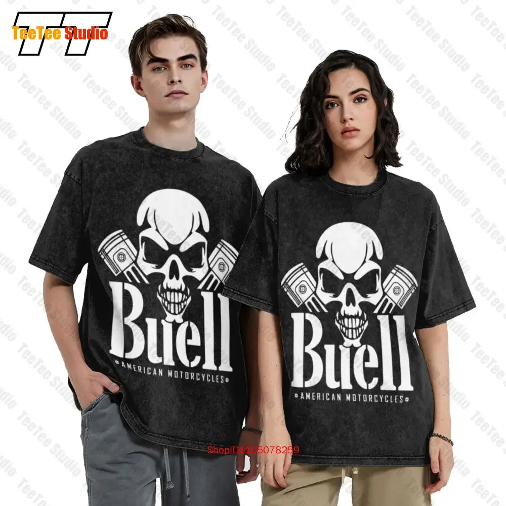 Buell American Motorcycles Skull Piston Oversized T-Shirt U0O1