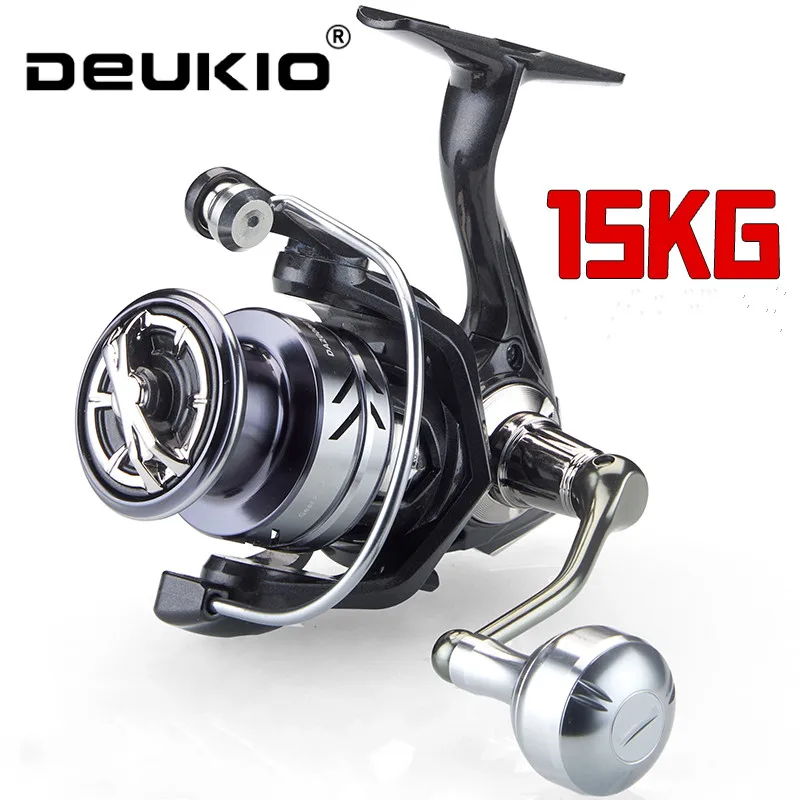 DEUKIO Fishing Reels 2000-7000Series Spinning Reel Max Drag 15KG Saltwater Coils Carp for Fishing Reel Tackle Sea Molinete Pesca