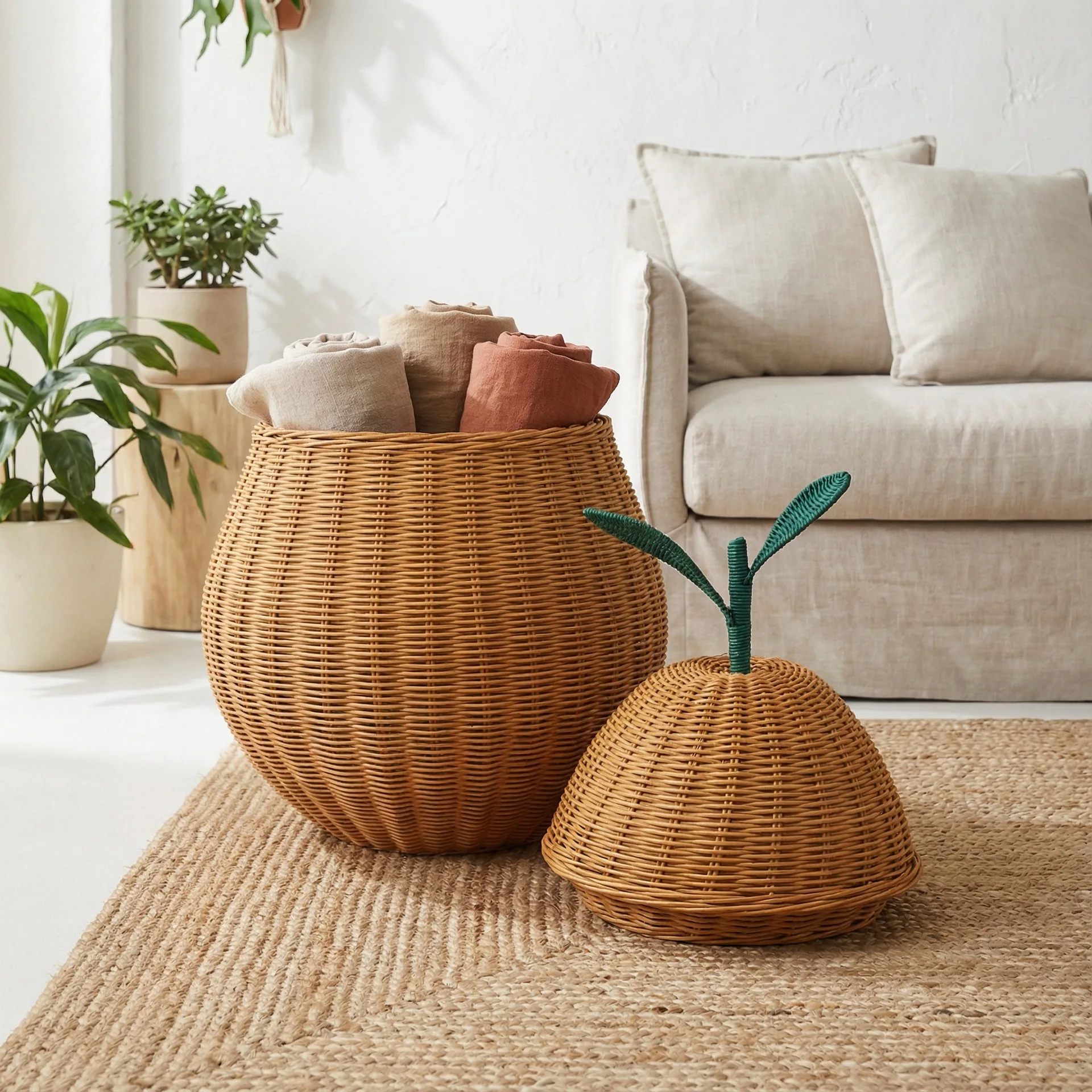 Nordic Ins Handmade Cartoon Cu - đánh giá và giá Rattan Plant Basket