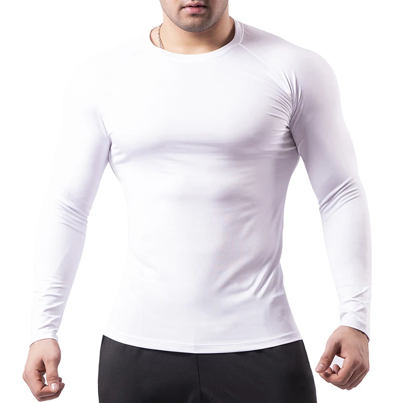 Koszulka kompresyjna z długim rękawem i nadrukiem dla mężczyzn Christian Athletic Workout T-shirty Tops Spring Fall Baselayers Undershirts