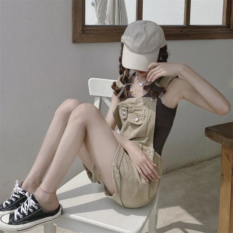 Denim Rompers Women Streetwear Summer Ulzzang High Waist Sweet Cool Macacão Feminino Fashion Casual Youth Korean Style Chic New