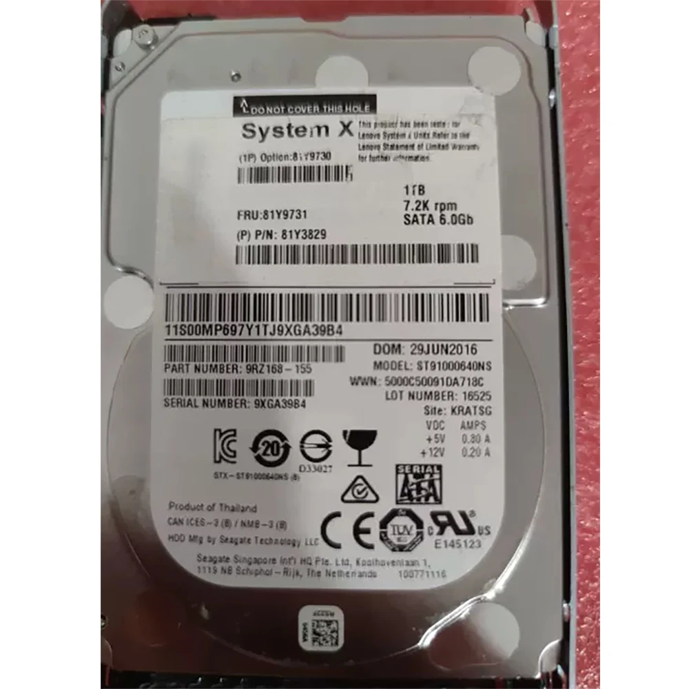 Для жесткого диска IBM 81Y9730 81Y9731 81Y3829 1 ТБ 2,5 ''6G 7,2 K SATA HDD