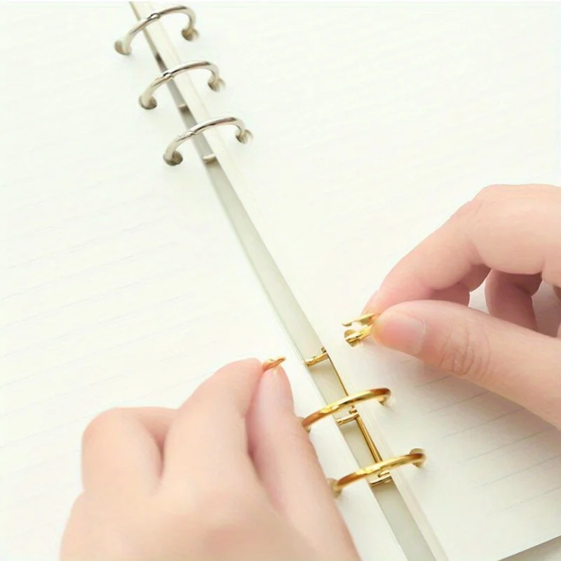 10pcs Metal Loose Leaf Book Binder Rings Calendar Circle 3 Rings For Notebook Album Scrapbook Clips Kawaii Desk Accessories view 4