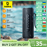 Baseus AeQur VO20 Portable Camping Speaker Bluetooth 5.3 Bass Sound box 15-Hour Playtime Wireless Mini Outdoor Speakers IPX5