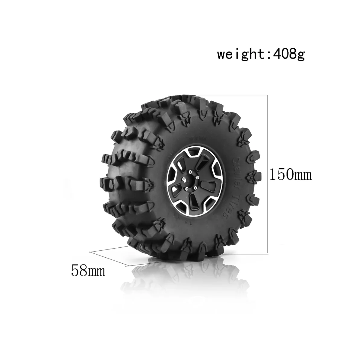 

4Pcs 150mm 2.2 inch Heavy Duty Beadlock Wheel Rim Tire Set for 1/10 RC Crawler Car Axial SCX10 Wraith Capra Traxxas TRX4