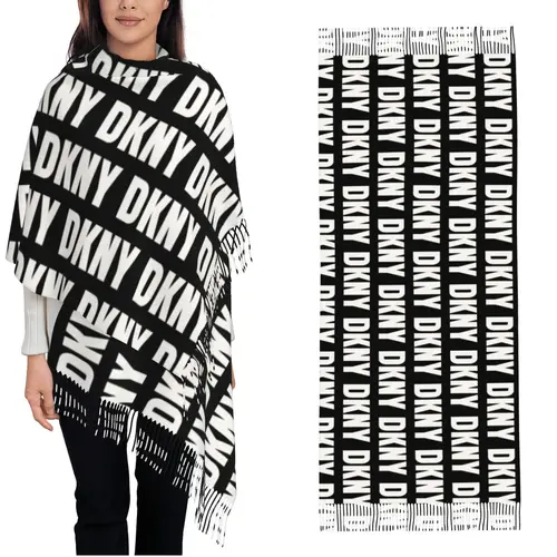 DKNYs 여성용 숄 랩 스카프, 따뜻하고 길고 부드러운 스카프, 네커치프 태슬 스카프, 겨울 패션