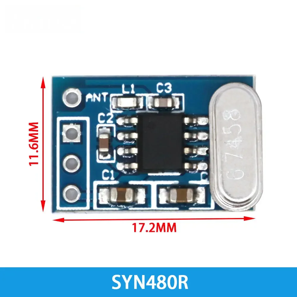 1Set 2Pcs 433MHz Wireless Transmitter & Receiver Module – SYN115/SYN480R ASK/OOK Chip PCB Board for Arduino