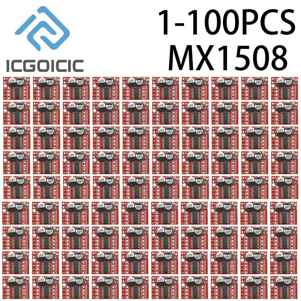 Módulo controlador de motor de CC dual MX1508, 2V-10V, 1.5A, control de velocidad PWM, puente H, reemplazo de L298N para Arduino, 1-100 unidades
