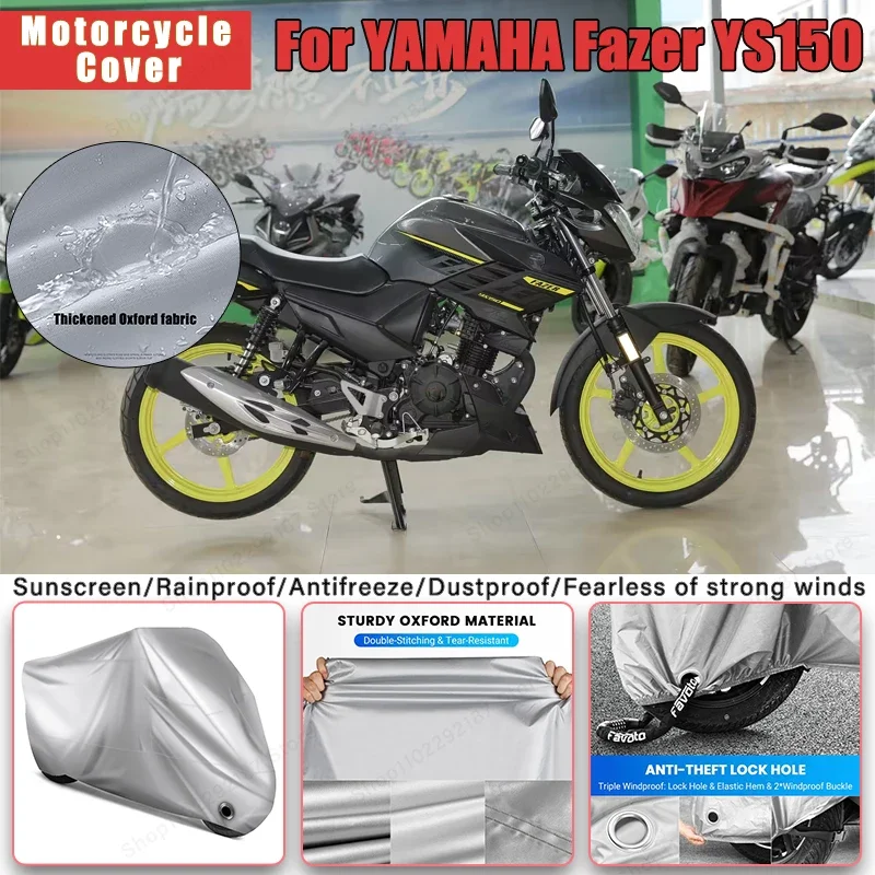 

For YAMAHA Fazer YS150 No Ear Motorcycle Cover - Outdoor Full Body Protection, Waterproof Dustproof Sunscreen Moto Accessories