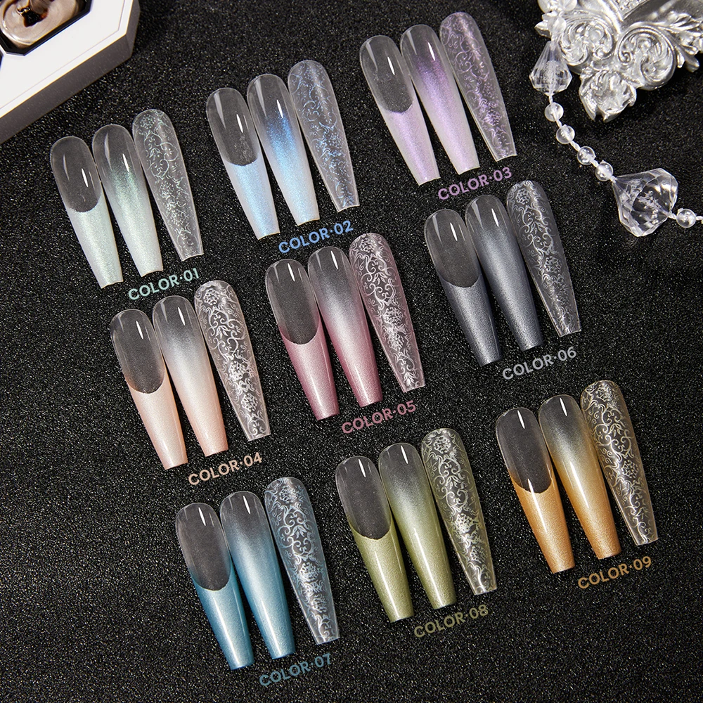Vendeeni 9 Farben Patting Painting Gel Nagellack UV LED Soak Off Gel Lack Gradient Pat Gel Palette Blooming Transfer Design – Detail 35