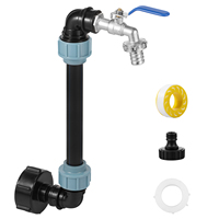 Zinc Alloy IBC Tank Adapter Set Versatile IBC Adapter Connection Kit with 3/4inch Standard Tap Interface for 1000L Rain Barrel