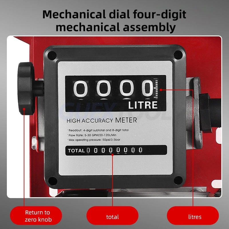 Imagem -03 - Elétrica Automática Fuel Transfer Pump Pequeno Grande Capacidade Power Oil Pump Digital Flow Meter Bico de Abastecimento Diesel com Arma 12v