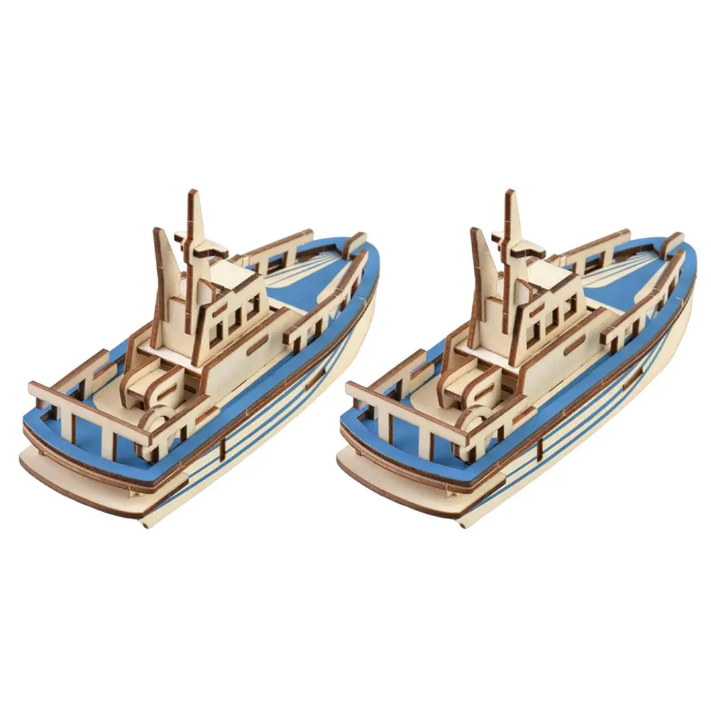 

2Pcs Wooden Lifeboat Puzzle Creative 3D Assembly Educational DIY Craft for Kids Home Decor Gift Lifeboat Puzzle Toys