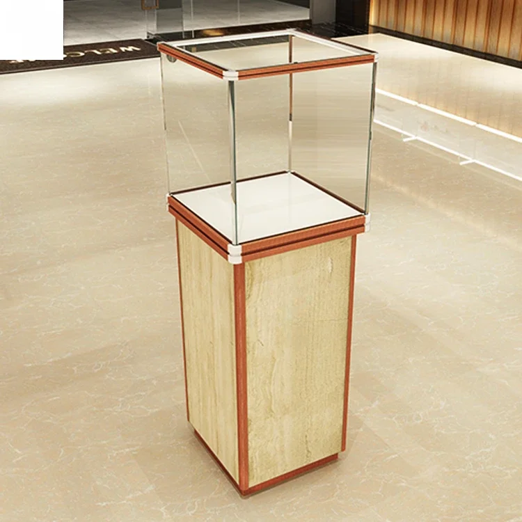 Modern High-End Luxury Museum Kiosk Display Cabinet Stainless Steel Acrylic Boutique Interior Design for Retail Stores Showrooms