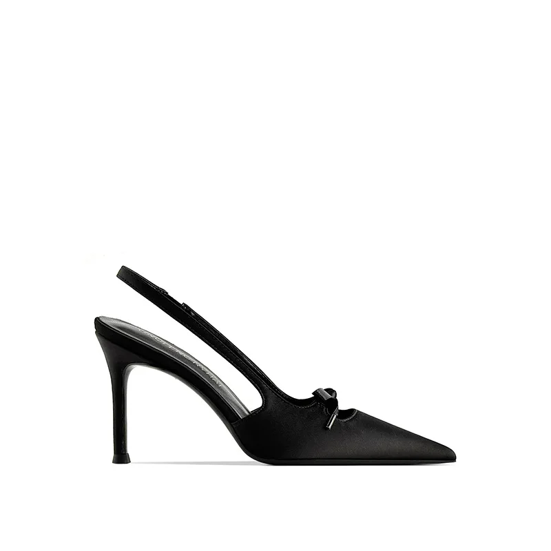 صنادل هوائية بفيونكة جديدة بكعب عالٍ على الموضة للصيف للنساء #4