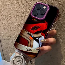 JORDAN 1 Designed And Sold By Phone Case IMD Color Silver Shell For IPhone 16 15 14 13 12 11 Pro Max Plus