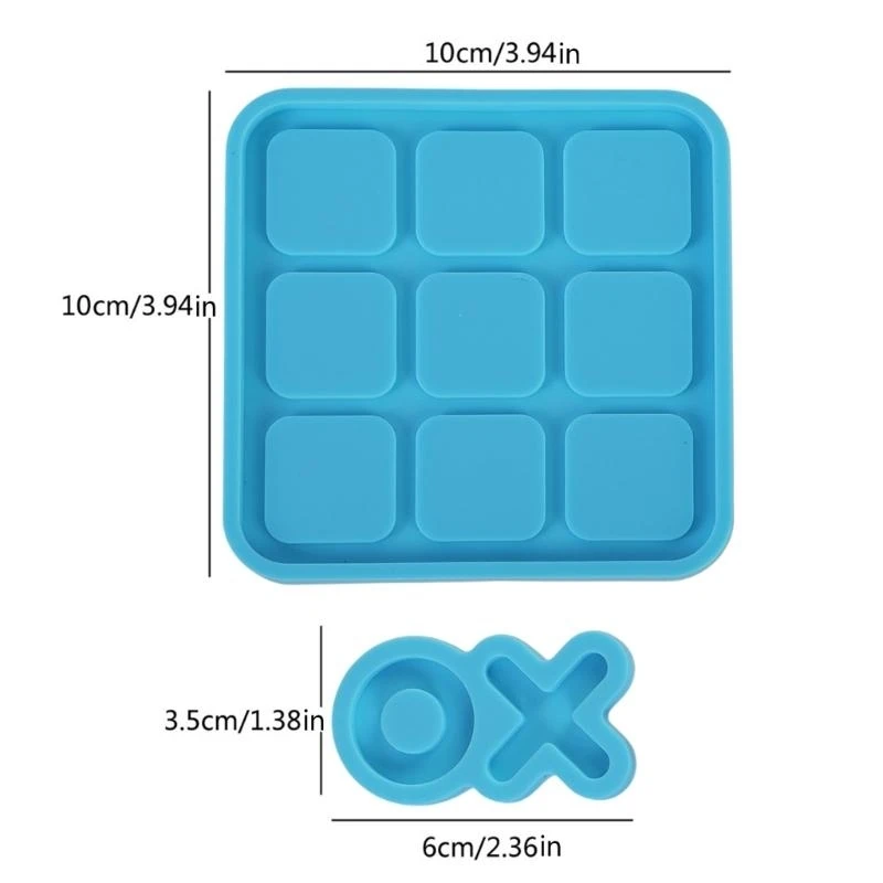 New Handmade Tic Tac Toe Game with Board Resin Mold Classic Game Fun Resin Mold Kit