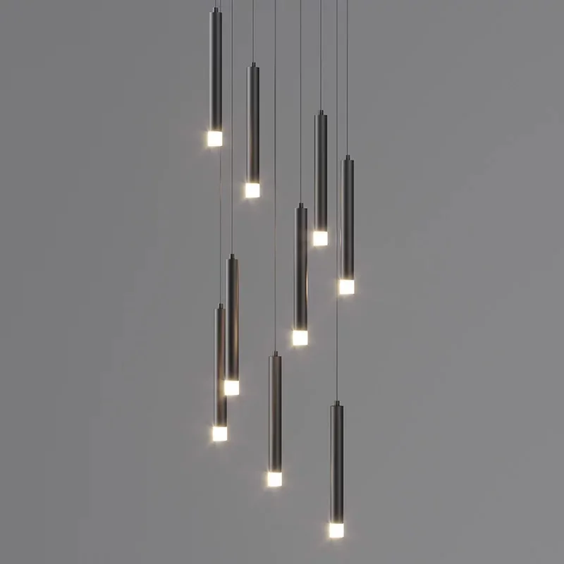 

Minimalist Stairwell Lights Decoration Duplex Living Room Ceiling Combination Lighting Modern Stair Chandelier LED Pendant Lamp