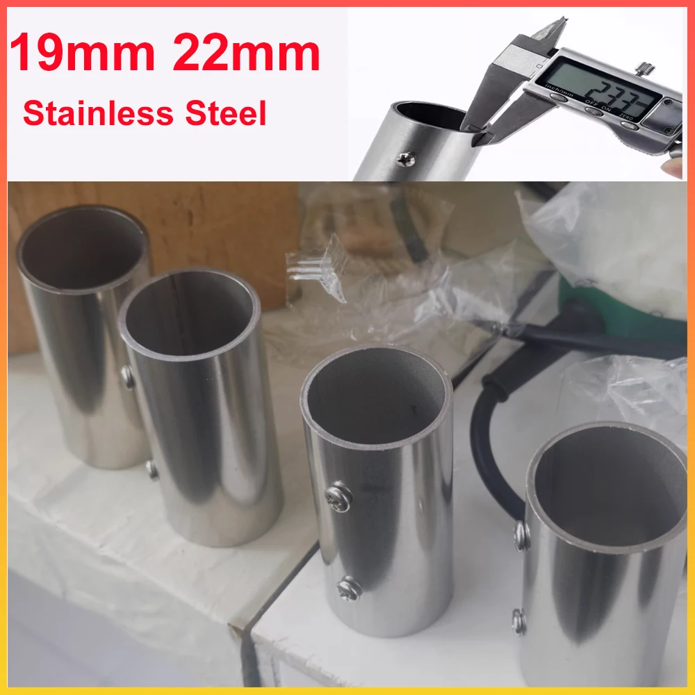 19mm 22mm Round Tube Connector Sleeve Pipe Stainless Steel Fitting Straight Joint Furniture Rack Hanger Pipe Connection Hardware