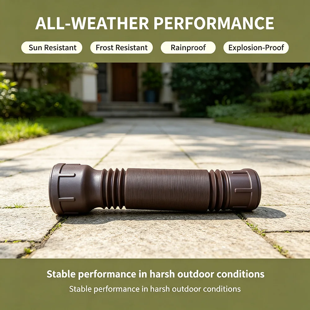 Flexible PE Extendable Downspout Extender Rain Gutter Drainage Extension Pipe for Outdoor Villa Round Downspouts Extendable