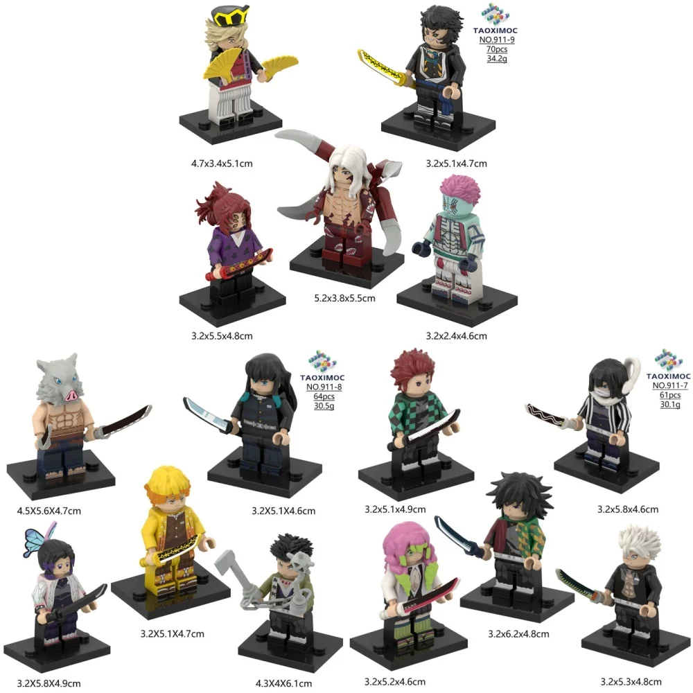 ฟิกเกอร์อนิเมะดาบพิฆาตอสูร อากาซา รุย อิกุโระ โอบาไน ทันจิโร่ คามาโดะ เนซึโกะ อากัตสึมะ เซ็นอิตสึ ของเล่นฟิกเกอร์การ์ตูนขนาดเล็ก ของขวัญ