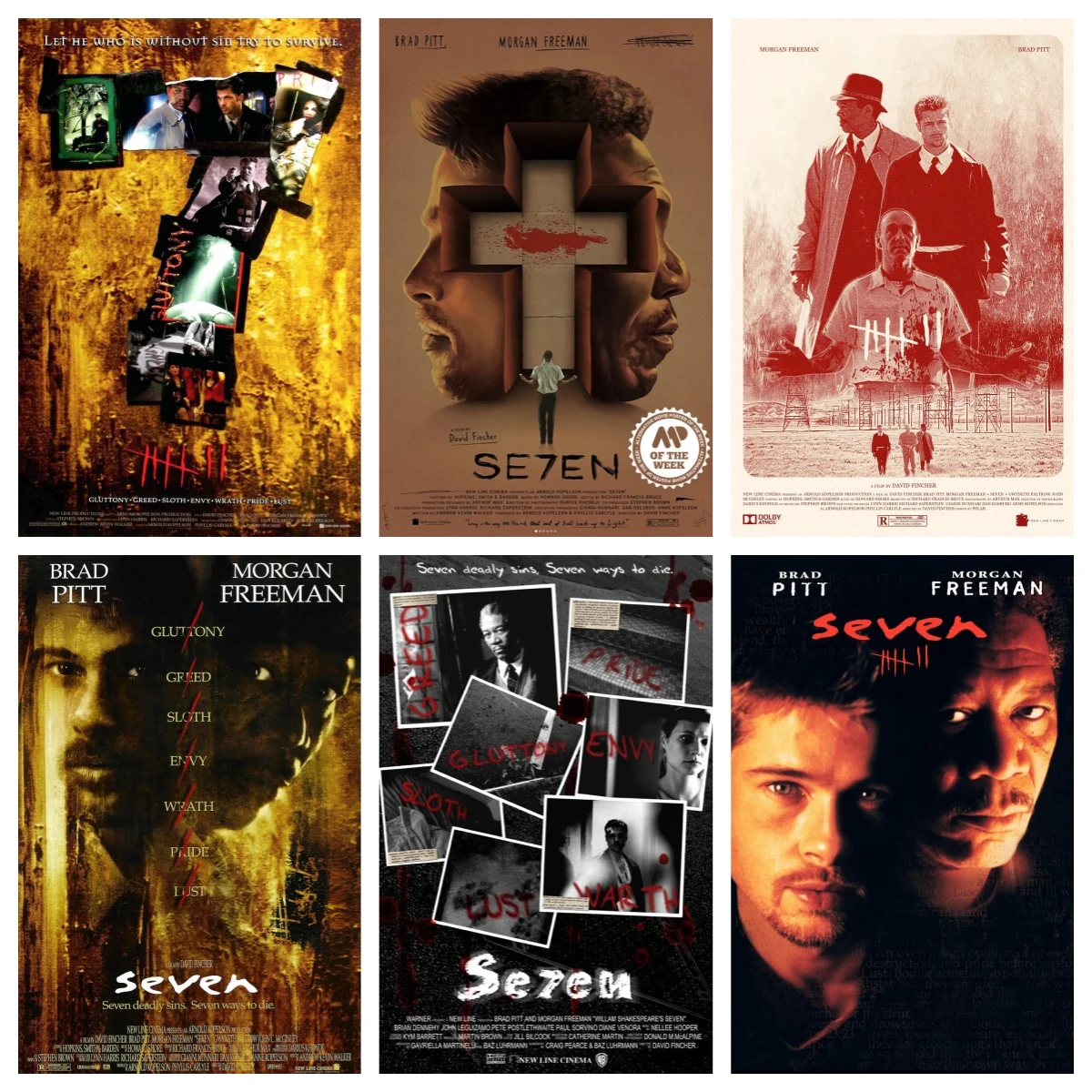 Фильм Se7en (1995) Настенный постер Настенное искусство Рим Украшение