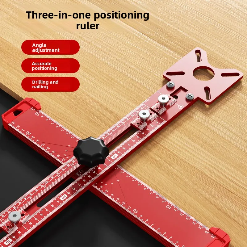 

Многофункциональная Т-образная линейка для деревообработки 3-в-1: фрезерование, круговая разметка, позиционирование, многофункциональная угловая линейка, Т-образная линейка