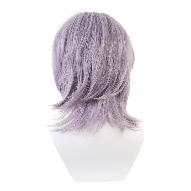 Wukai Midu Zoya Peruca Cosplay especialmente feita peruca curta em camadas roxas para cosplay e anime