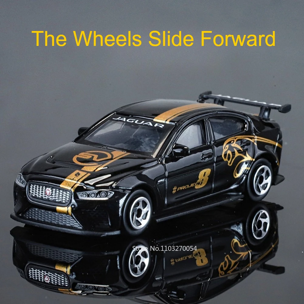 1:64 JAGUAR XE SV Progetto 8 Pressofuso In Lega Auto Giocattoli Modello In Miniatura Ruote Scivolo Avanti Corpo In Metallo Pneumatici In Gomma Regali Per Bambini