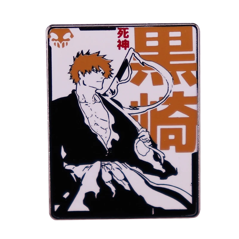 Ichigo Kurosaki Enamel Pins Brooches Anime Bleach Manga Poster Art Badges Jewelry Gift