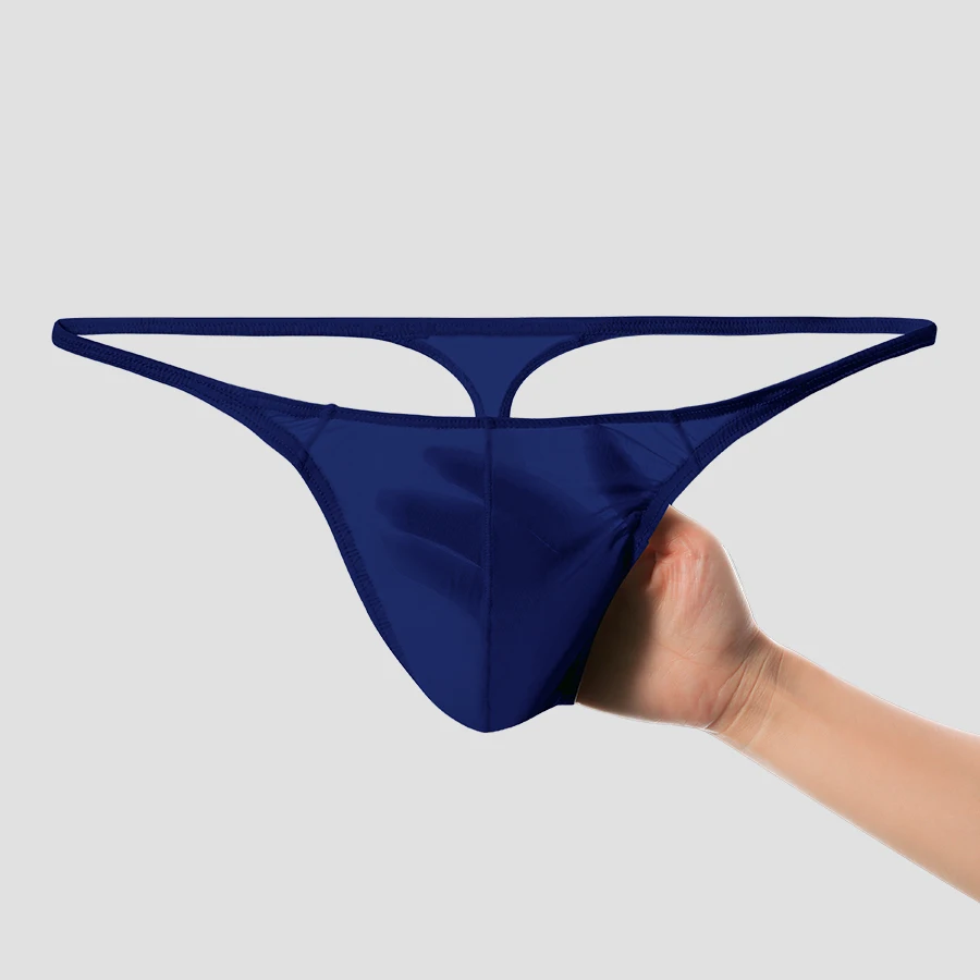 سراويل رياضية ضيقة ومثيرة مرنة على شكل حرف U بلون سادة منخفضة الخصر للرجال، ملابس رياضية مكشوفة للأرداف من الحرير الجليدي #4