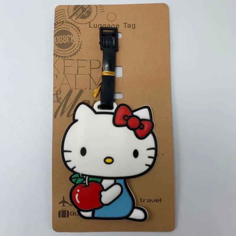 Kawaii Hello Kitty Luggage Label Cute Luggage Tag Sanrio Anime Cartoon Suitcase ID Address Holder Baggage Boarding Portable