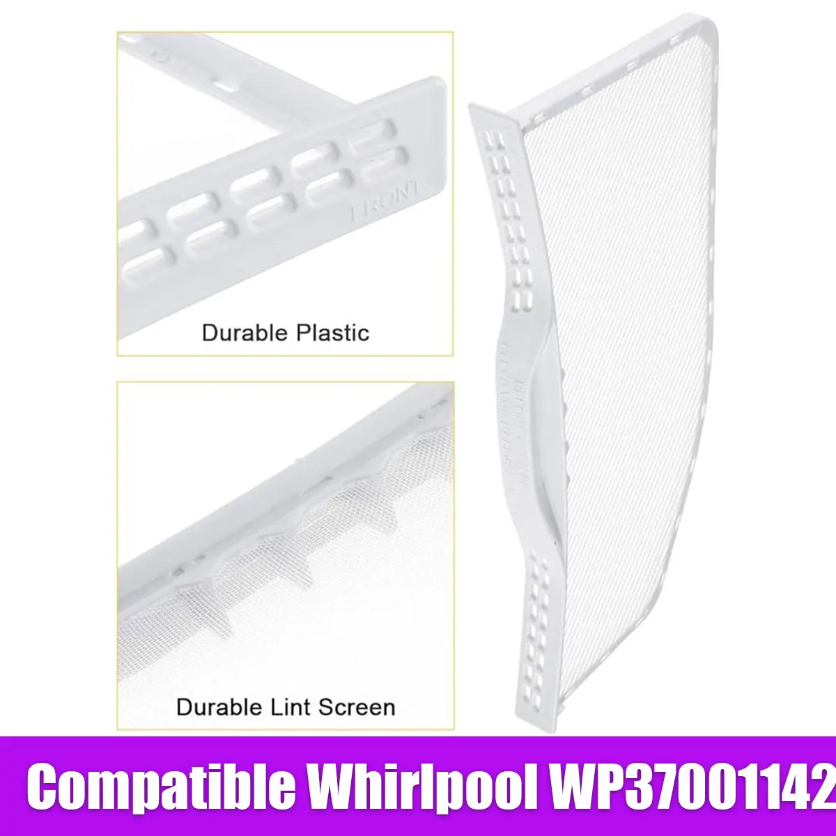 WP37001142 Dryer Lint Filter for Whirlpool & Amana - Durable Mesh, Replaces AP6008778, 37001142, 40124401