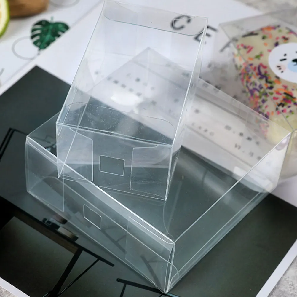 

12 Pcs Ice Cream Boxes Transparent Cake Containers Bakery PVC Holder Small Tiramisu Box Food Preservation Kitchen Bar Supplies