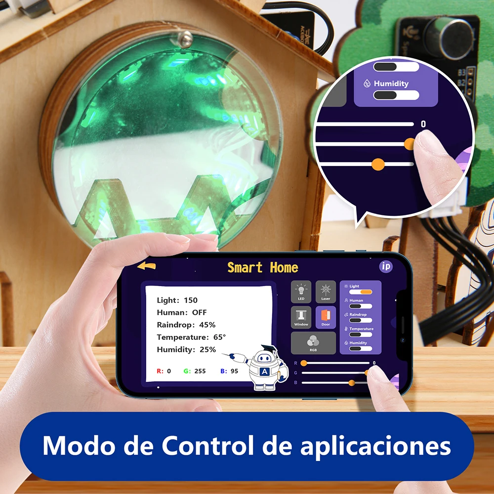 Kit de Inicio ACEBOTT Smart Home für ESP32 Casa de Madera IoT Wifi Programmierbar für Arduino Scratch