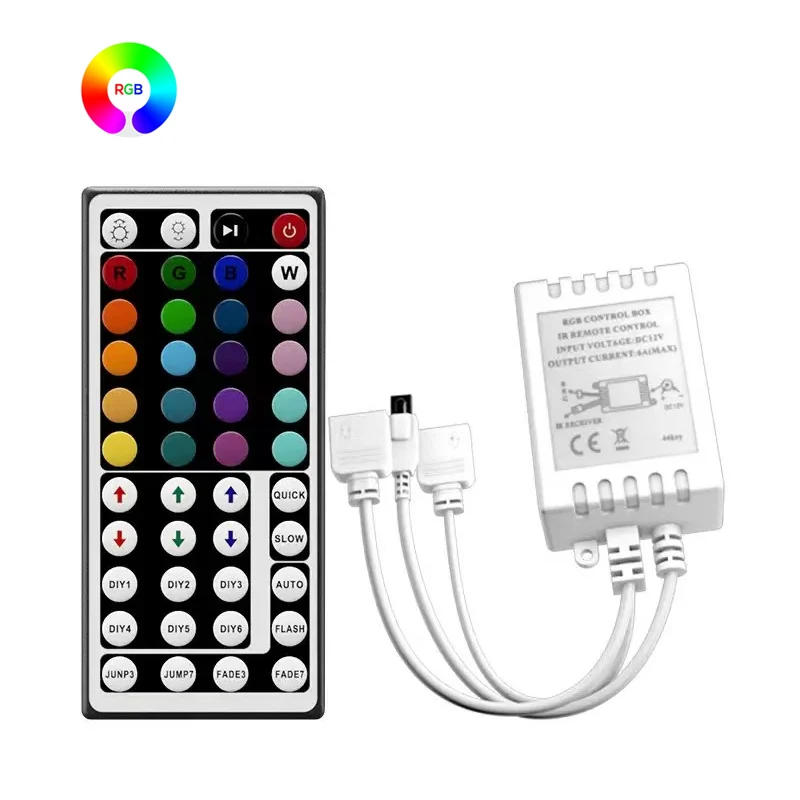 12V 4pin RGB Led Controller Color Changing RGB Controller With 44Key Remote Control LED Lights Controller For Rgb Strip Lights