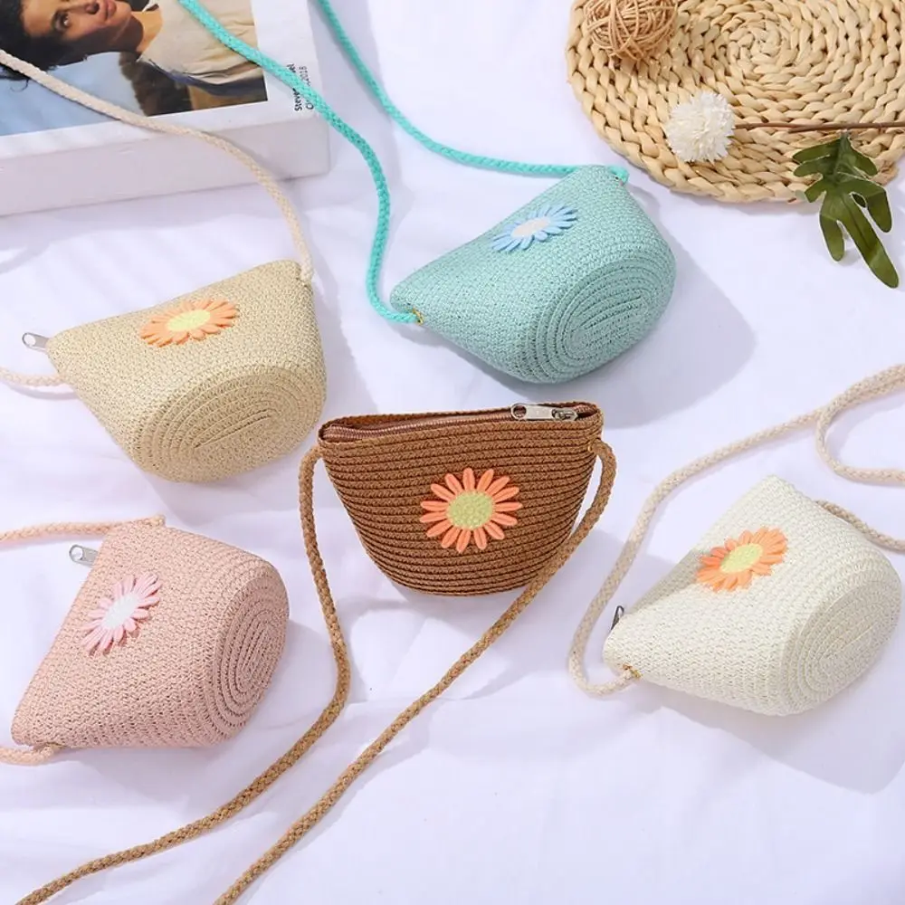 

Coin Purse Woven Straw Bag Shell Shape Handmade Straw Handbag Handbag Kid Children