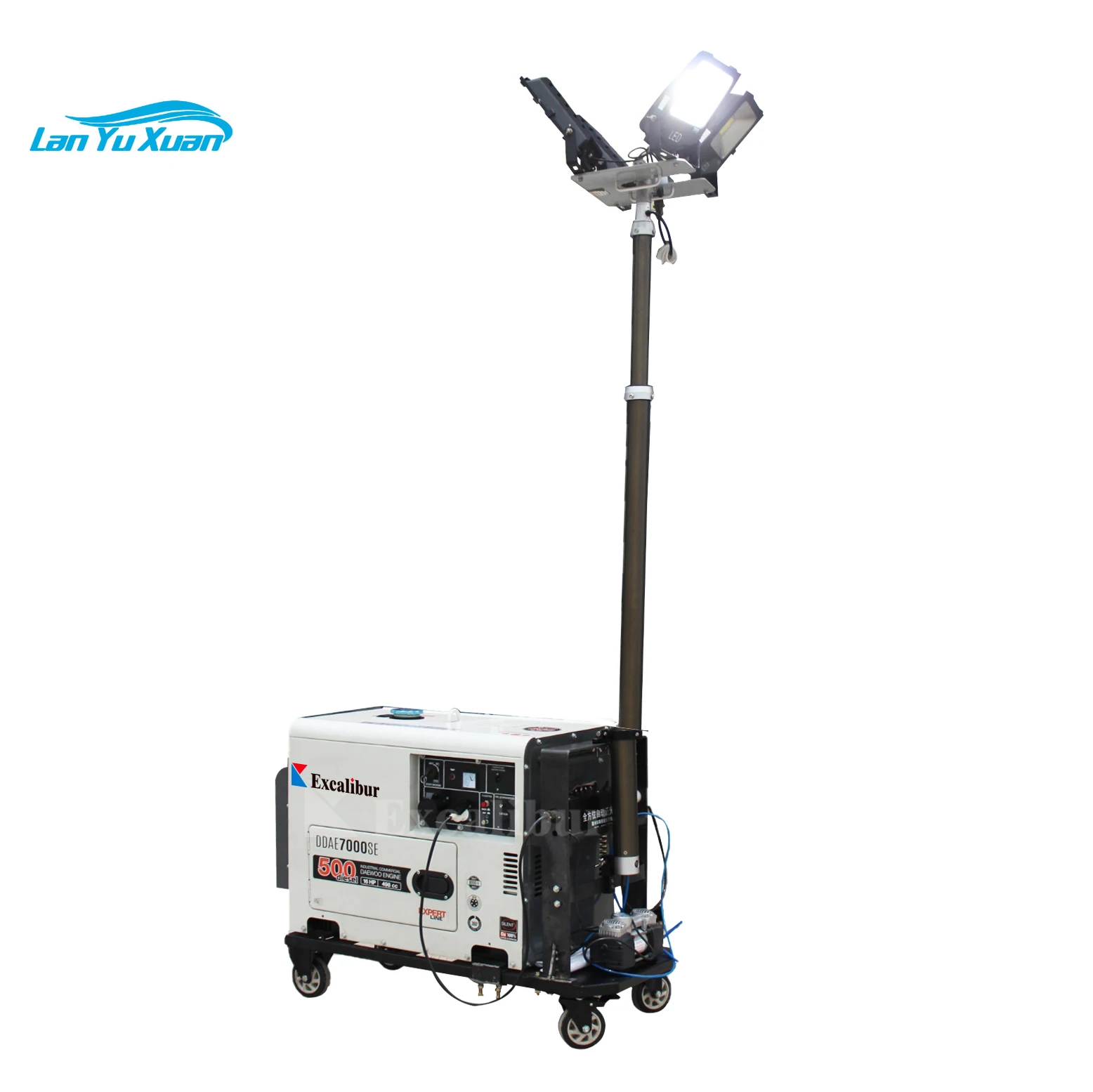 Excalibur Industrial Small Portable Hand Push Electric Mobile Generator Vehicle-mounted Light Tower