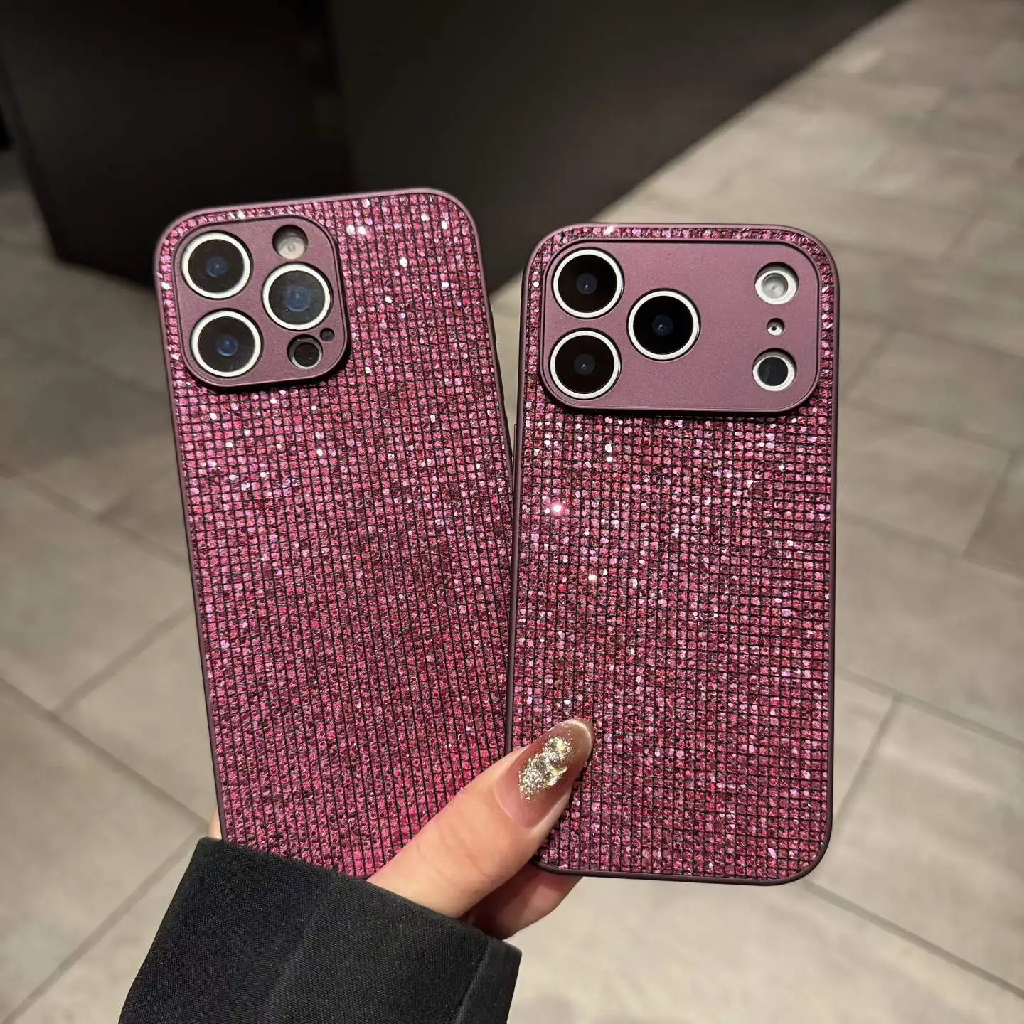 Luxuriöse Glitzer-Laser-Diamant-Handyhülle für iPhone 17 16 15 14 13 12 11 Pro Max Stoßfeste Kameraschutz-Abdeckung