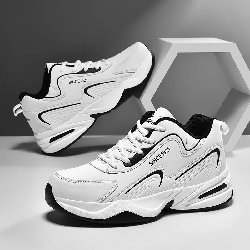 

Men Sports Running Shoes Outdoor Walking Soft Casual Sneakers Fashion Designer Leather Sneaker Waterproof Men's Tennis Masculina