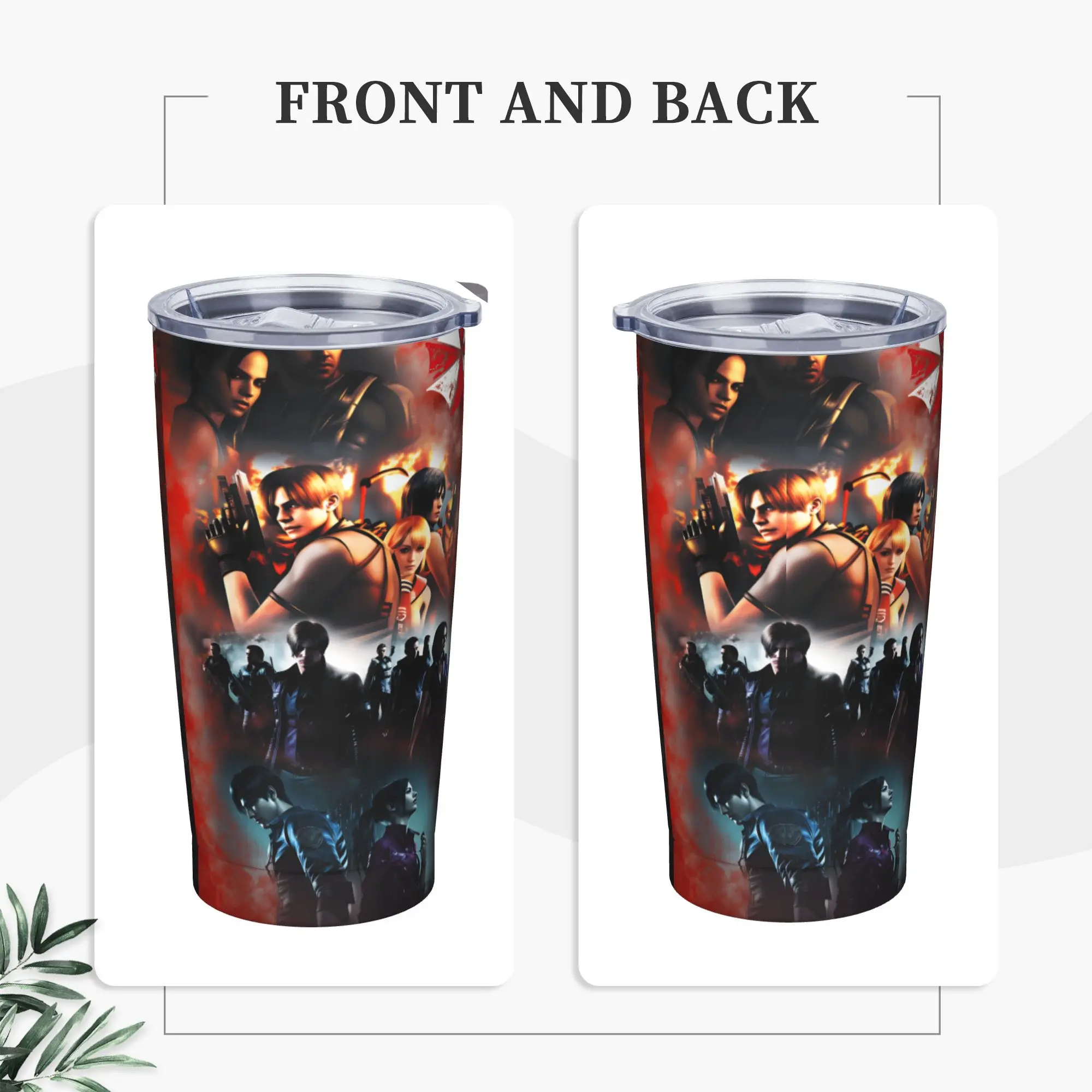 Stainless Steel Tumbler Residents Evils Car Mugs With Straws  Travelist Cold and Hot Water Portable Large Capacity Thermal Mug