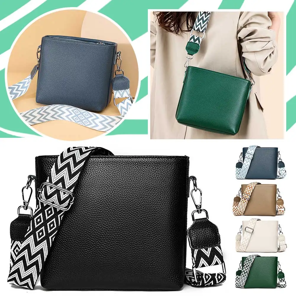 

Genuine Leather Designer Tote Bag Soft Casual Shoulder Purse with Guitar Strap Vintage Bucket Bag Satchel Purse