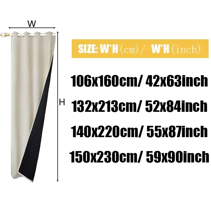 1PC Blackout Door Curtain Panel Solid Thermal Insulated Curtains Eyelet Living Room Decor Window Drapes Bedroom Divider Ring Top