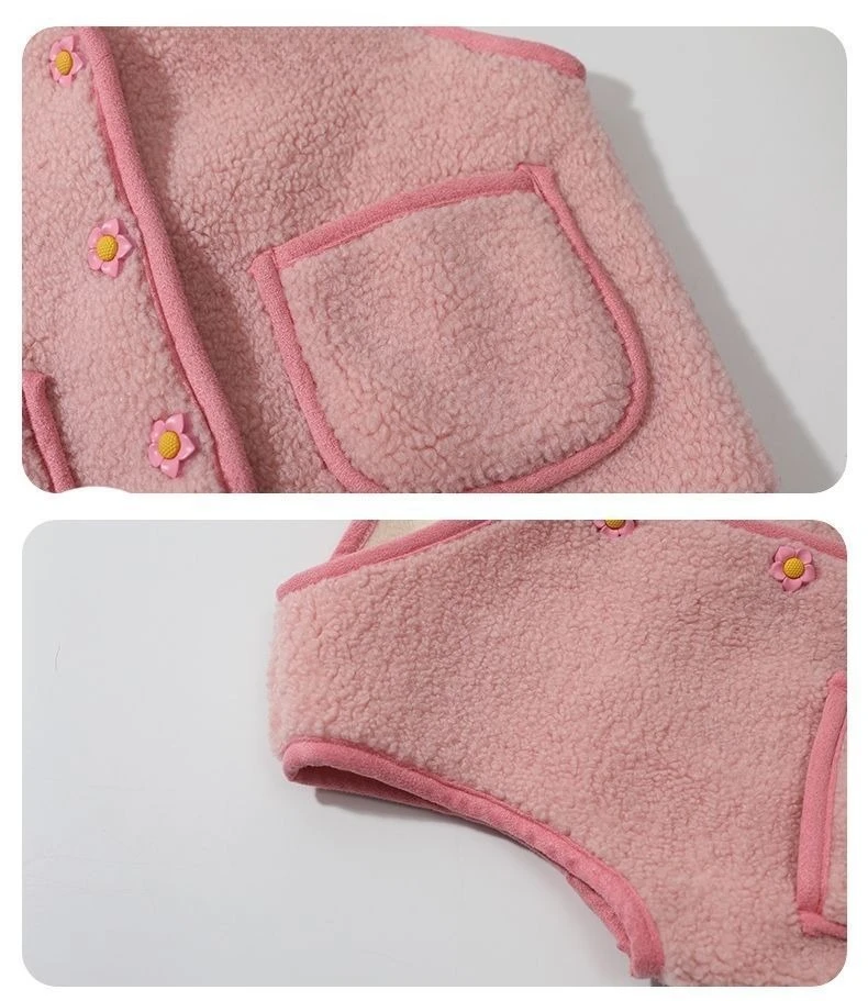 2026 Herbst Winter Baby Polar Fleece Warme Weste Mädchen Plüschweste Einreihig Kinder Warme Modische Warme Jacke – Detail 13