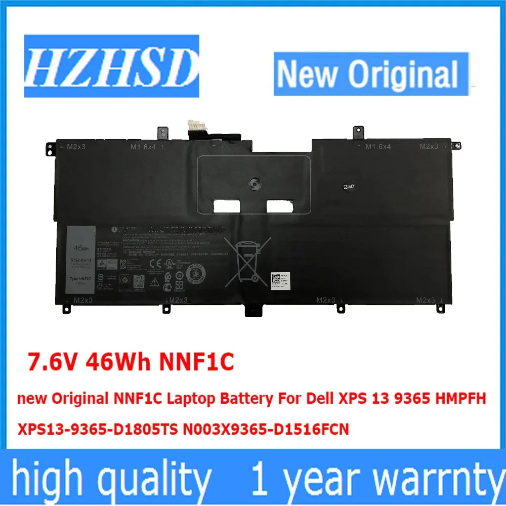 

NNF1C 7.6V 46Wh HMPFH Original Laptop Battery For Dell XPS 13 9365 XPS13-9365-D1805TS,D1605TS N003X9365-D1516FCN NP0V3 P71G00